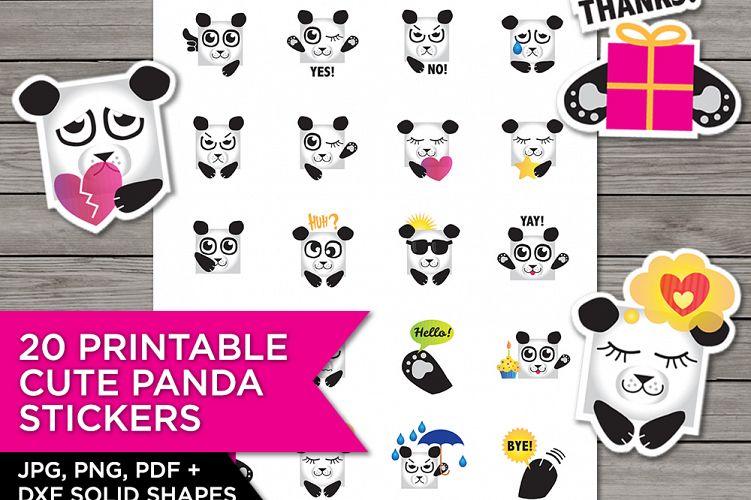 Cute Panda Stickers/ Clip Art