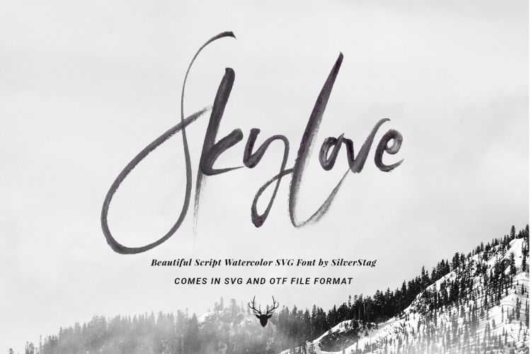 SkyLove SVG Unique Watercolor Script Font