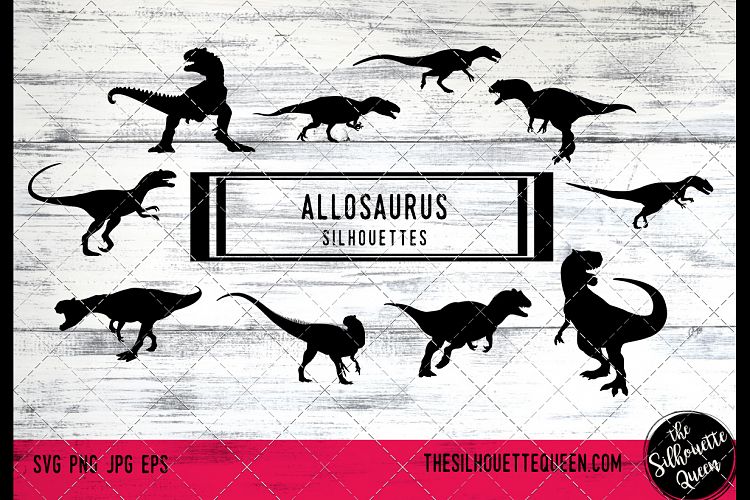 Allosaurus Dinosaur svg files cricut, dinosaur silhouette cl