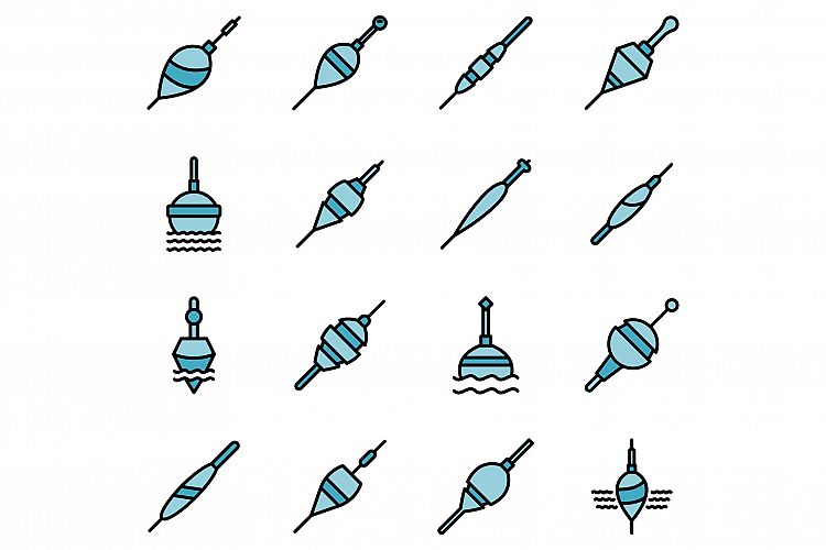Bobber icons set vector flat example image 1