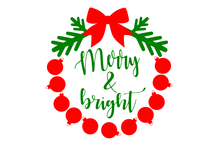 Merry and Bright svg Christmas svg png dxf eps