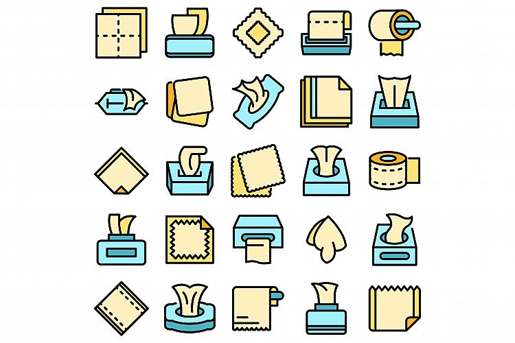 Tissue icons set vector flat example image 1