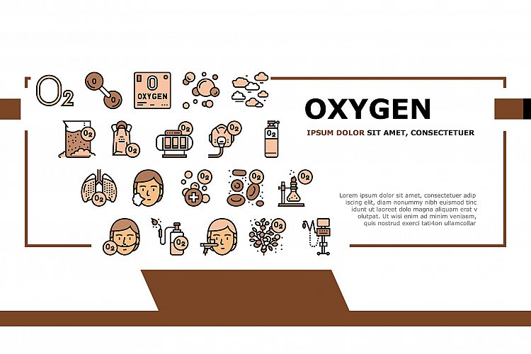 Oxygen O2 Chemical Landing Header Vector example image 1