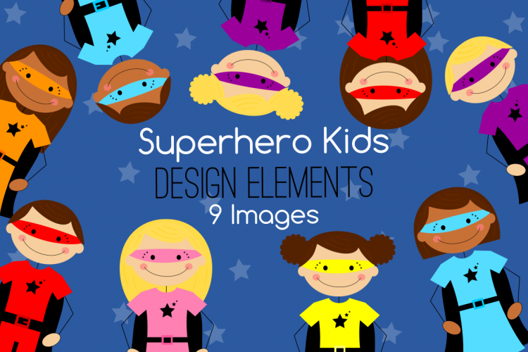 Stick Figure Superhero Kids Graphics, Illustrations, Clipart