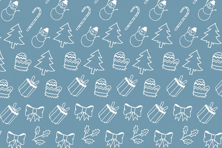 Christmas elements hand drawing pattern