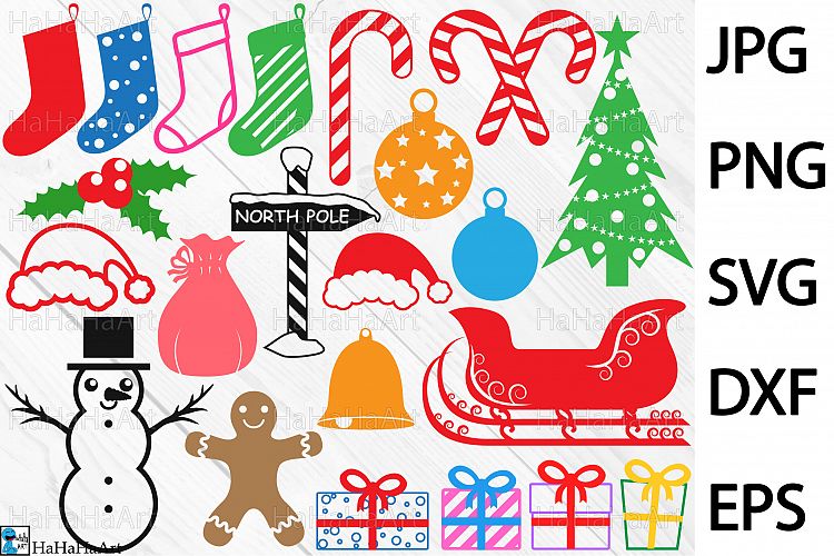 Christmas Monogram V2 - Clip art / Cutting Files - 78c