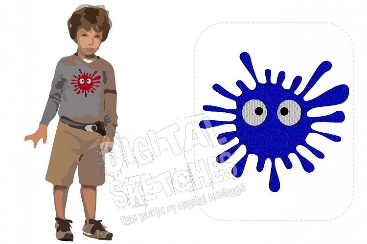 Splat Blob Machine Embroidery Design 4 Sizes