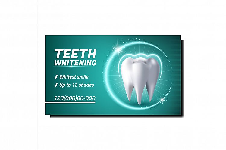 Teeth Whitening Treatment Promotion Banner Vector