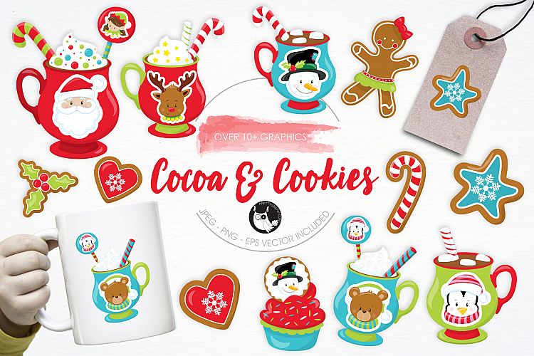 Cocoa & Cookies graphics and illustrations