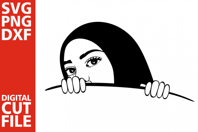 Download Peeking Woman svg, Muslim Girl , Modern muslim, Hijab svg