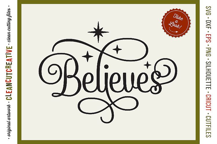 BELIEVES in the Magic - Christmas design in SVG DXF EPS PNG