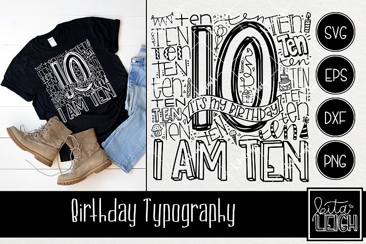 Tenth Birthday Typography