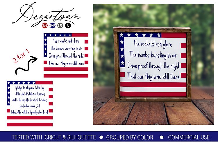 Patriotic American Flag SVG DXF Cut File
