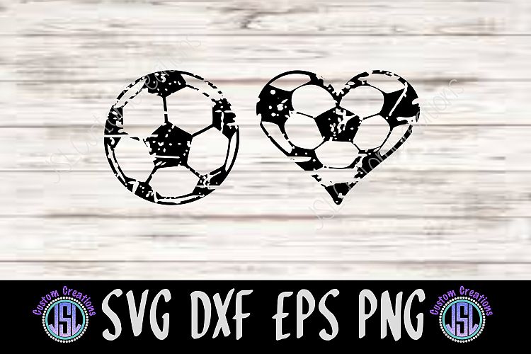 Distressed Soccer Ball Set of 2 Bundle | SVG DXF EPS PNG