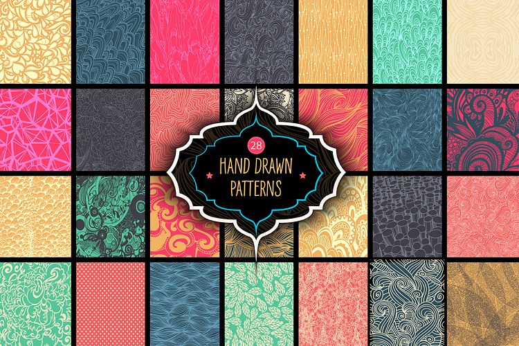 28 Hand Drawn patterns.