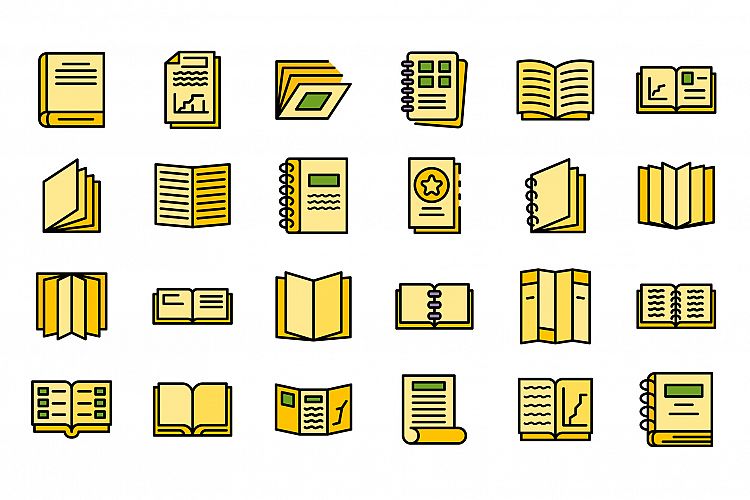 Catalogue icons set vector flat example image 1