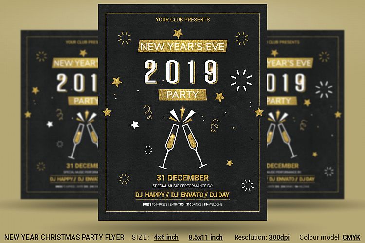New Year Christmas Party Flyer