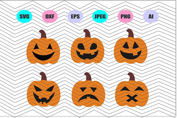 Pumpkin Faces Svg Vector File Silhouette Cricut Design Vinyl