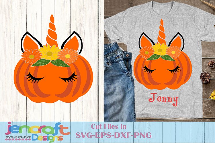 Fall Pumpkin Unicorn SVG - Thanksgiving SVG File design