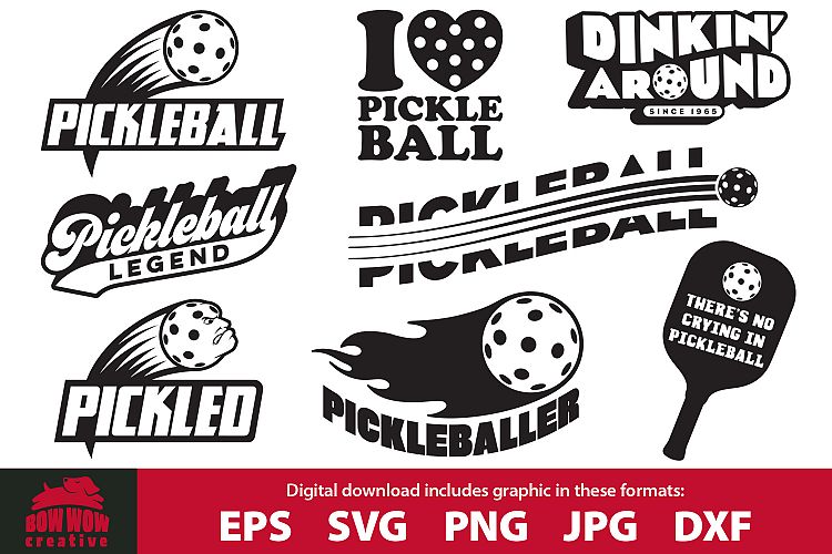 Download Pickleball quotes bundle - SVG, EPS, JPG, PNG, DXF files