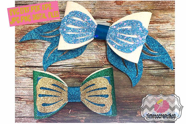 Mermaid Hair Bow Template. Svg. Dxf. Pdf. Eps. Jpg. Png