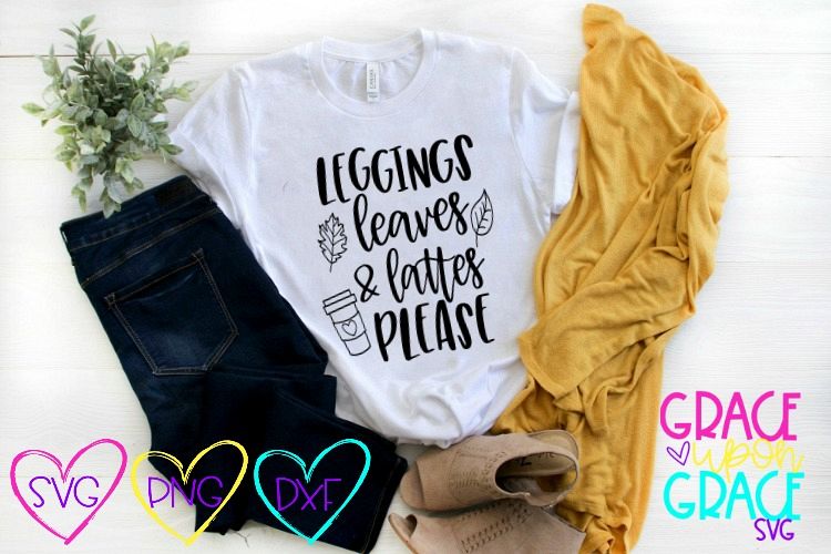 Leggings Leaves & Lattes Please SVG Cut File