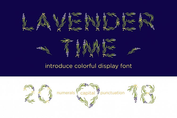 LAVENDER-TIME  multicolor font