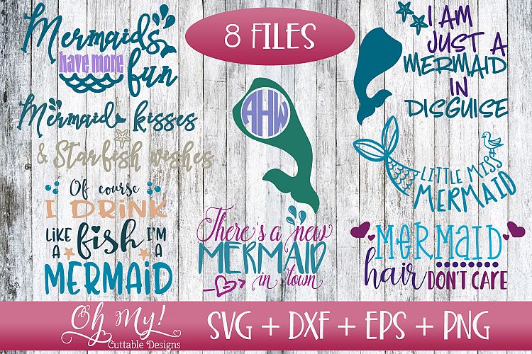 Mermaid Bundle - SVG EPS DXF Cutting File