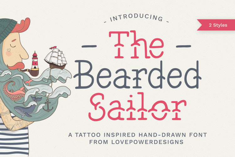 The Bearded Sailor - Tattoo Font