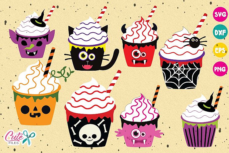Halloween Cupcakes bundle, svg cutting files