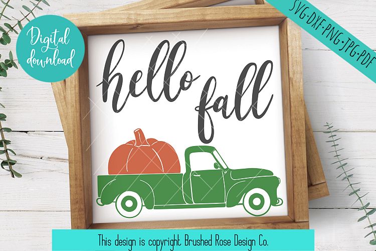 hello fall svg, truck clipart, hello fall clipart, truck svg