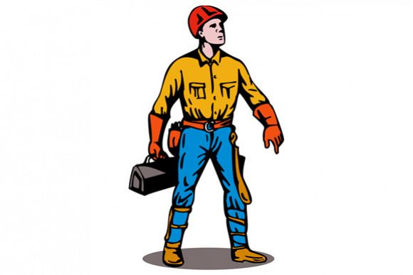 Lineman Standing with Toolbox example image 1