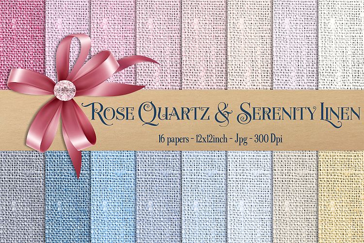 16 Rose Quartz And Serenity Linen Burlap Digital Papers