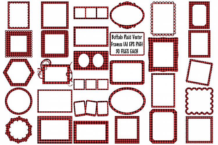 Buffalo Plaid Vector Fraimes AI EPS Vecor   PNG