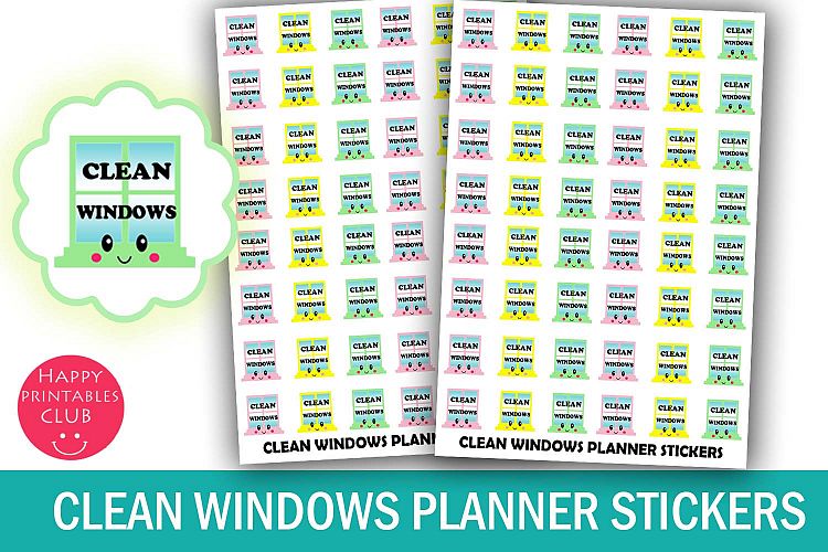 Clean Windows Planner Stickers- Window Cleaning Stickers