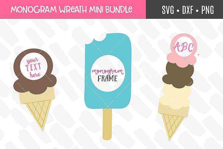 Icecream Monogram Frame SVG Bundle