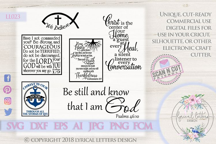 Religious Scripture Bundle of 6 SVG DXF FCM LL023