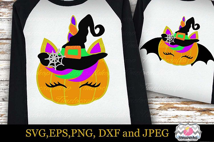 Halloween Pumpkin Unicorn Witch, Pumpkin Bat