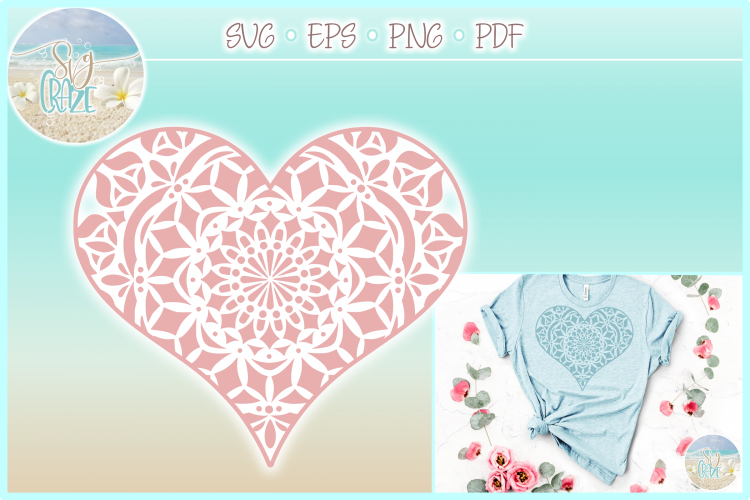Download Heart Mandala Zentangle SVG Eps Png PDF Valentines Day ...