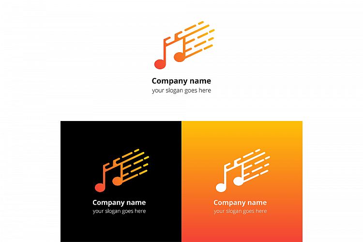 Play music sound button and video movie film strips flat logo icon vector template. example image 1