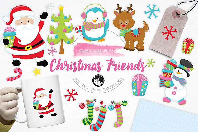 Christmas Friends graphics and illustrations