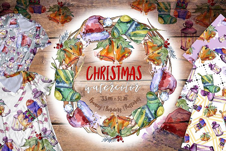 Amazing New Years ollection PNG watercolor set