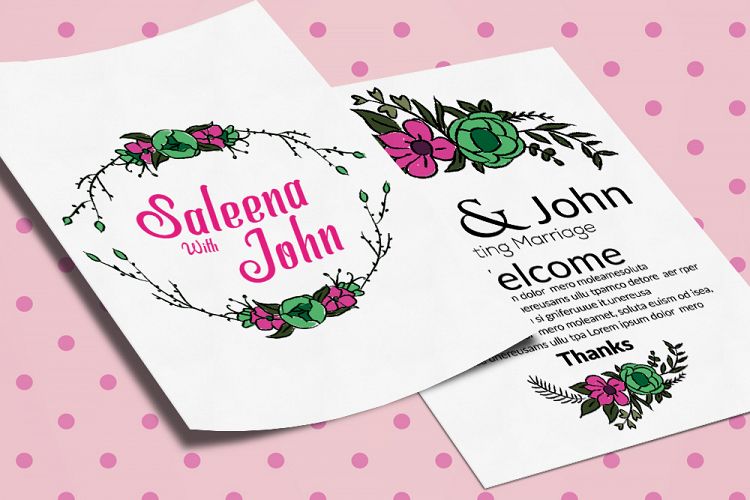 Double Sided Wedding Invitation Card