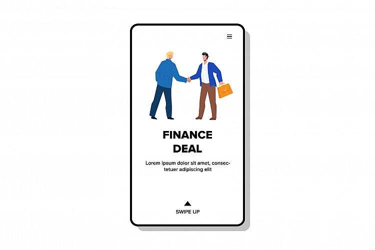 Finance Deal Making Couple Businessmen Vector example image 1