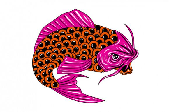 Koi Carp Fish Jumping example image 1