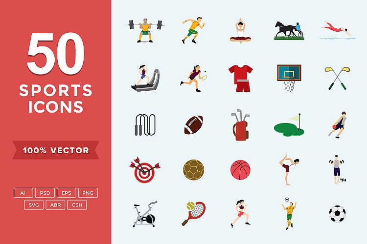 Flat Icons Sports Set