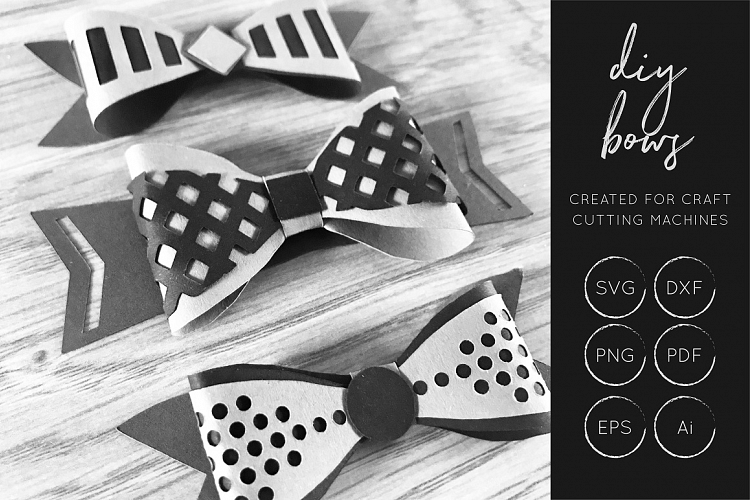 DIY 3D Bows SVG Cut File, DIY 3D Bows DXF