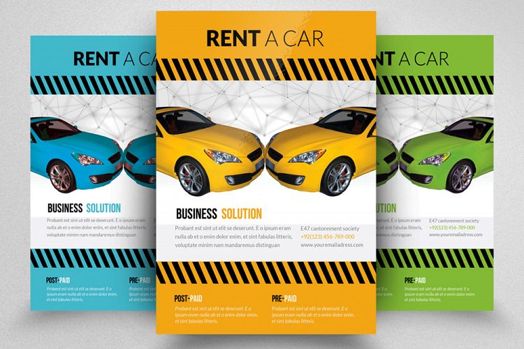 Rent A Car Business Flyer Template