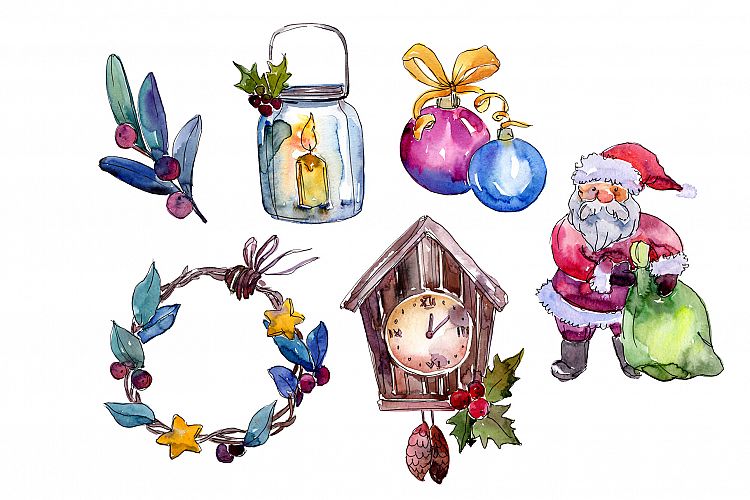 Christmas collection elements PNG set 