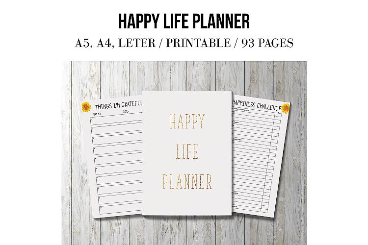 Happy Life Planner, Self Care Planner, Mental Health Journal